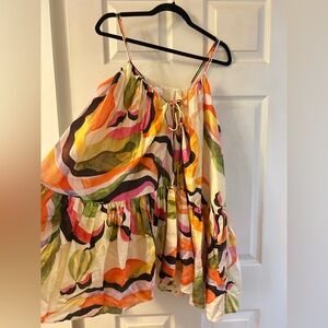 Colorful Abstract Print Tiered mini dress
Like new